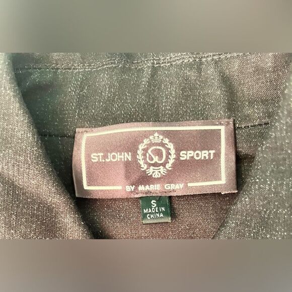 St. John Sport Jacket Black Denim by Marie Gray with Sequins Cotton Blend - Picture 4 of 6